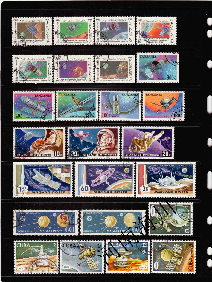 Collectible Vintage Postage Stamps - 100가지 다양한 우주 우표, 실제 우표,