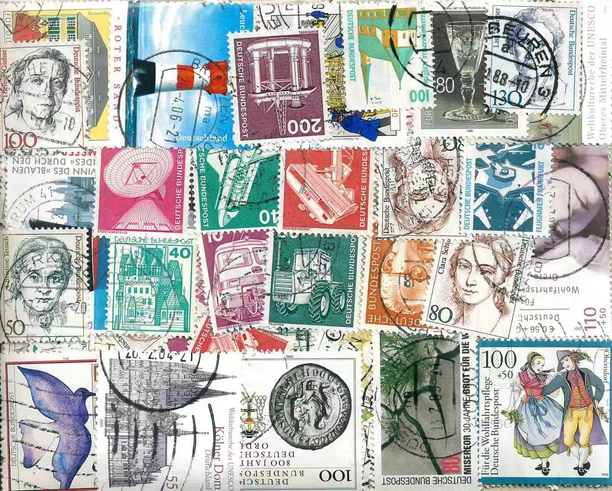 Collectible Vintage Postage Stamps - 독일 우표 혼합 세트 50개, 다양한