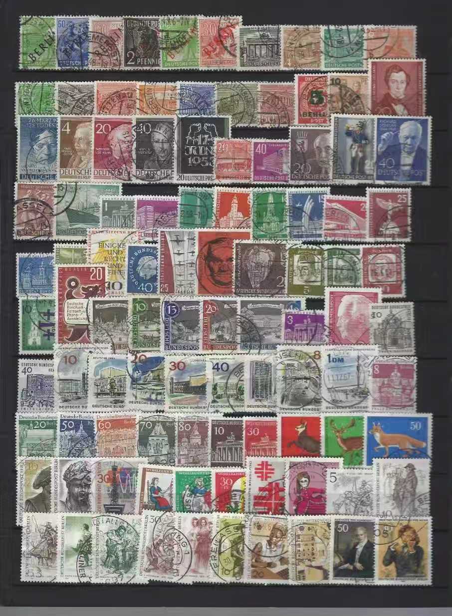 Collectible Vintage Postage Stamps - 100개/300개/500개 세트, 서베를린 빈티지 우표, 다양한