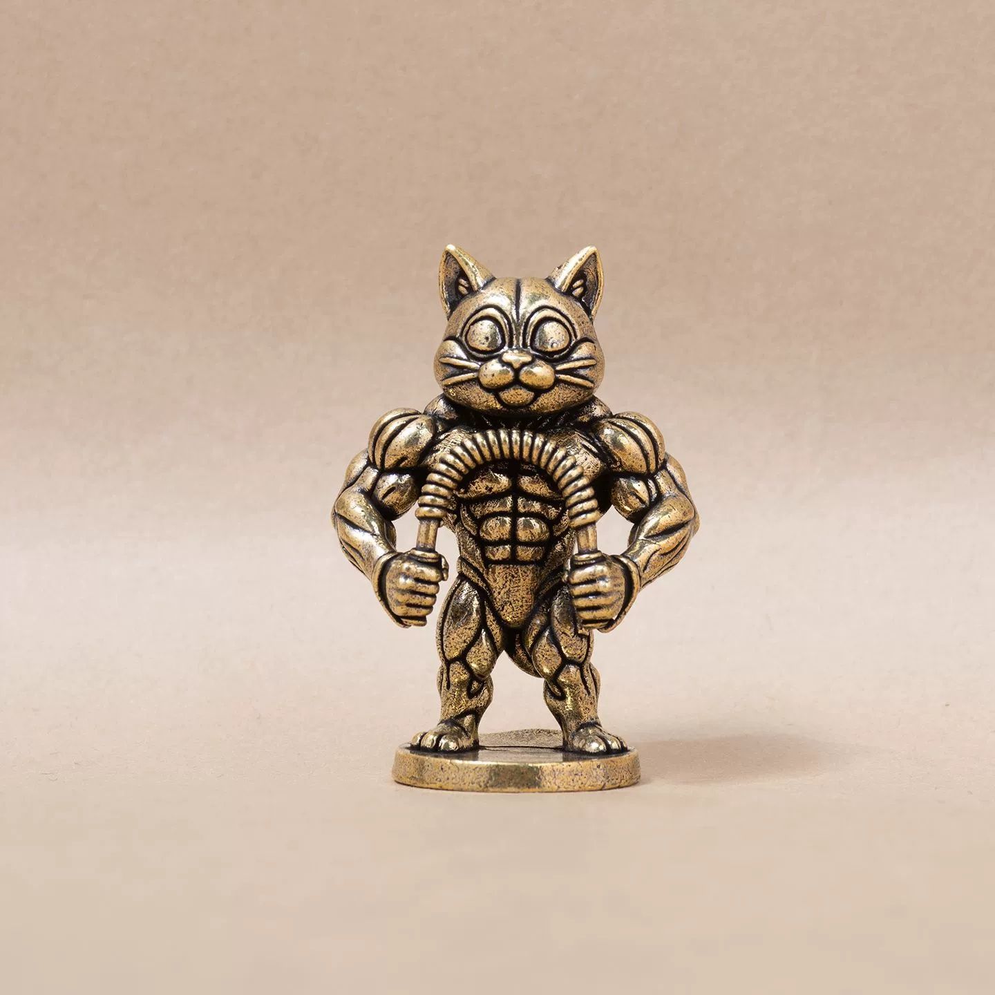1개 미니 황동 근육질 피트니스 고양이 조각상 빈티지  - Vintage Collectible Christmas Ornaments 리뷰 및 가격