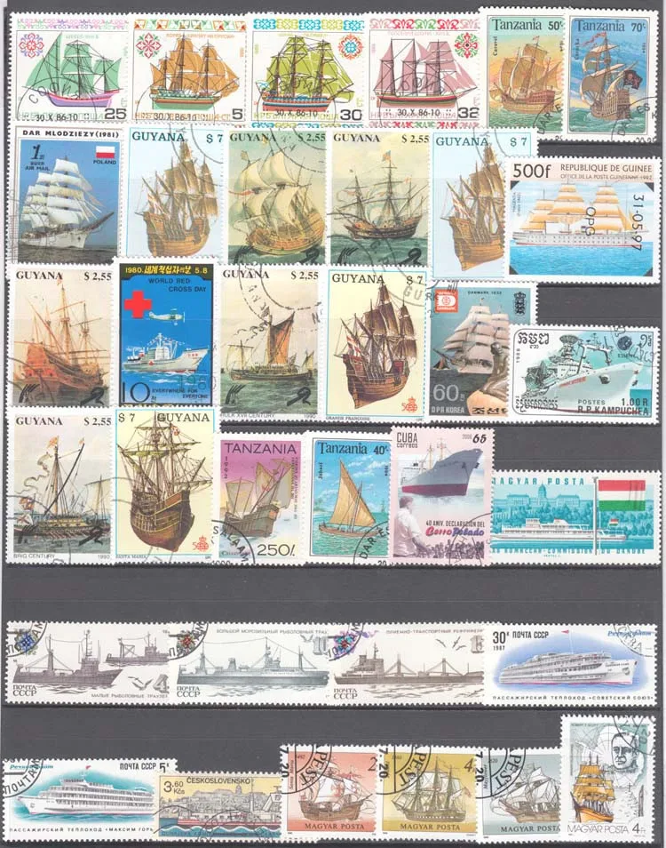 선박 및 요트 특별 우표 100개 우표 100개 수집  - Collectible Vintage Postage Stamps 리뷰 및 가격
