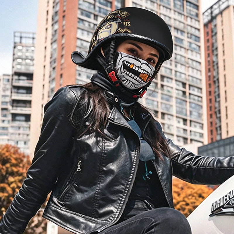 남성용 레트로 오토바이 헬멧 빈티지 오토바이 하프 헬멧 - Lens Cap Vintage 리뷰 및 가격