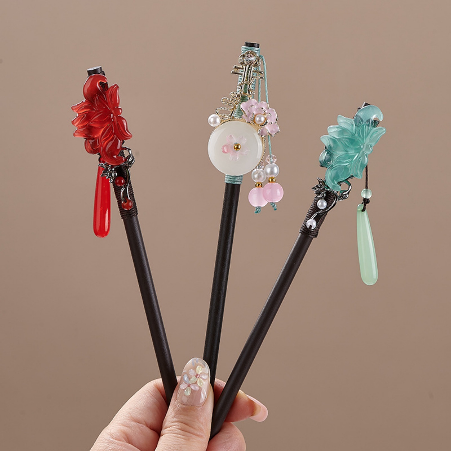 여성을위한 빈티지 꽃 머리핀 우아한 나무 꽃 머리 스틱 - Vintage Collectibles For Sale 리뷰 및 가격