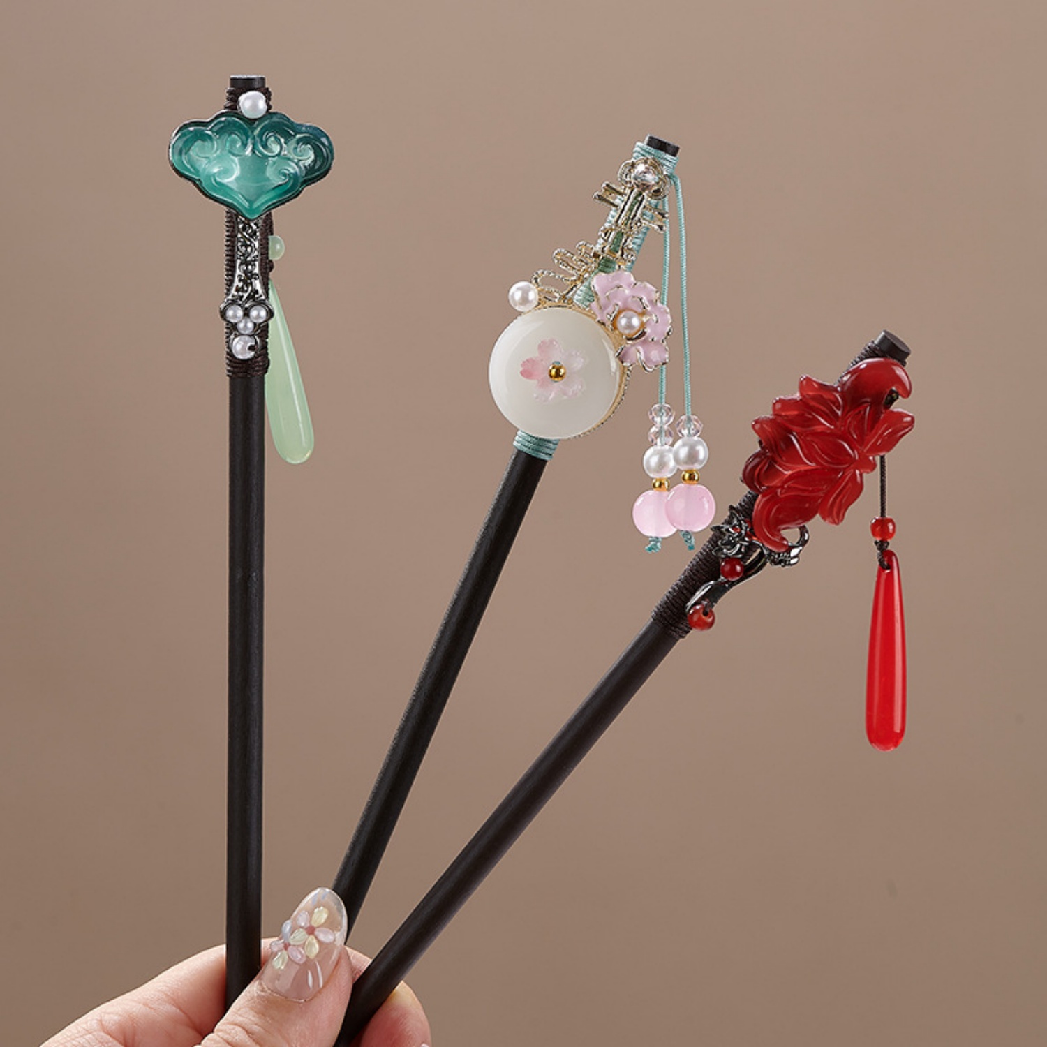 여성을위한 빈티지 꽃 머리핀 우아한 나무 꽃 머리 스틱 - Vintage Collectibles For Sale 리뷰 및 가격