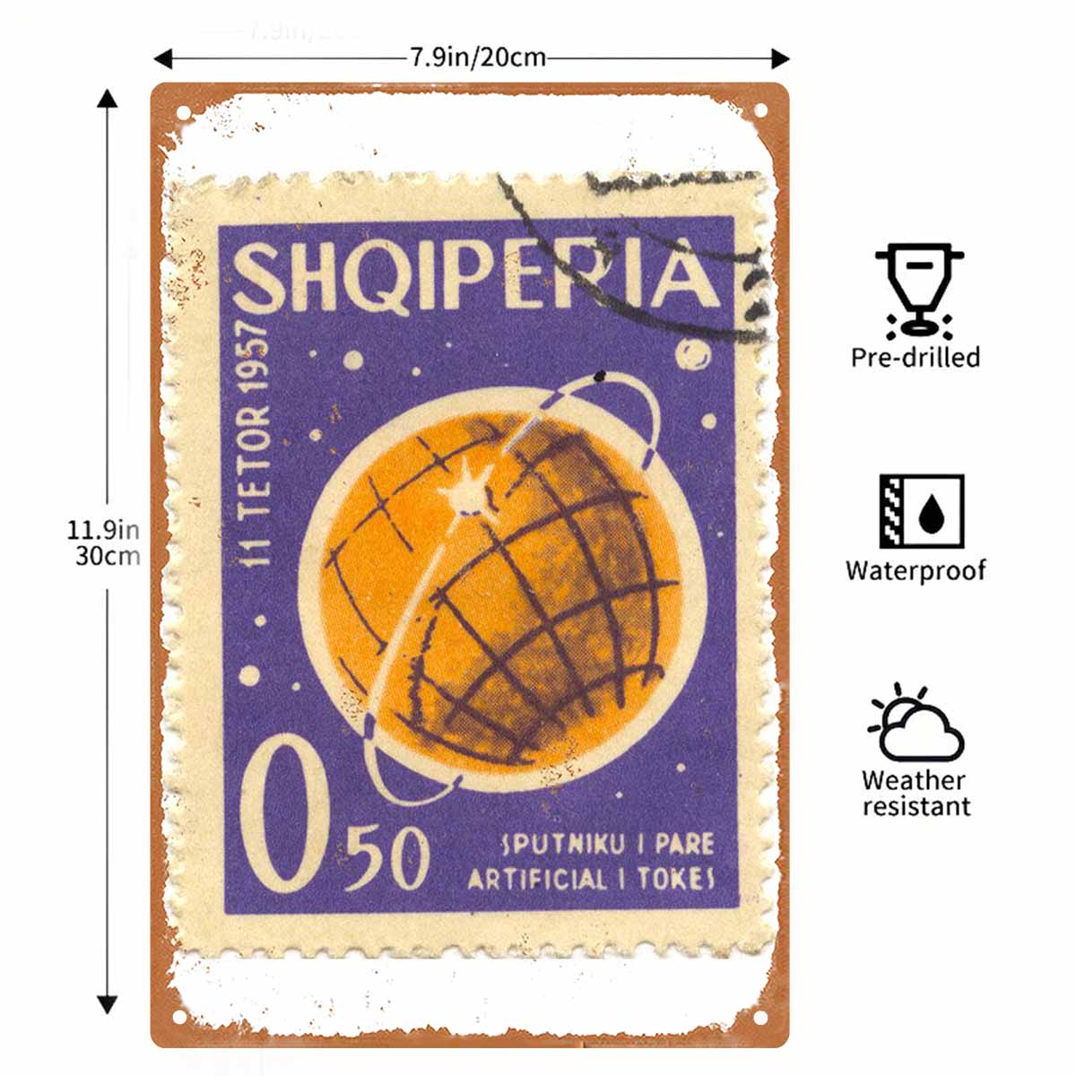 2D 플랫 1개 빈티지 알바니아 1957년 스푸트니크  - Collectible Vintage Postage Stamps 리뷰 및 가격