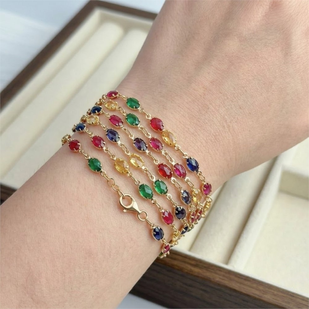 1미터 컬러 불규칙 라인스톤 타원형 크리스탈 구리 체인 - Vintage Collectibles For Sale 리뷰 및 가격