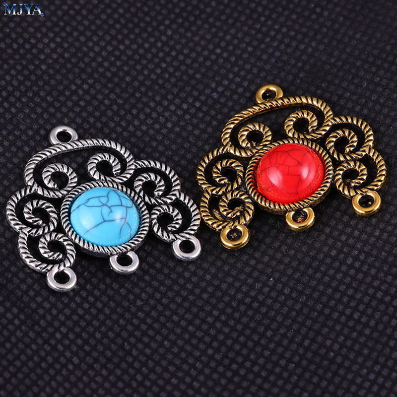 MJYA 5 개/몫 빈티지 합금 청록색 커넥터 참 DI - Vintage Collectibles For Sale 리뷰 및 가격