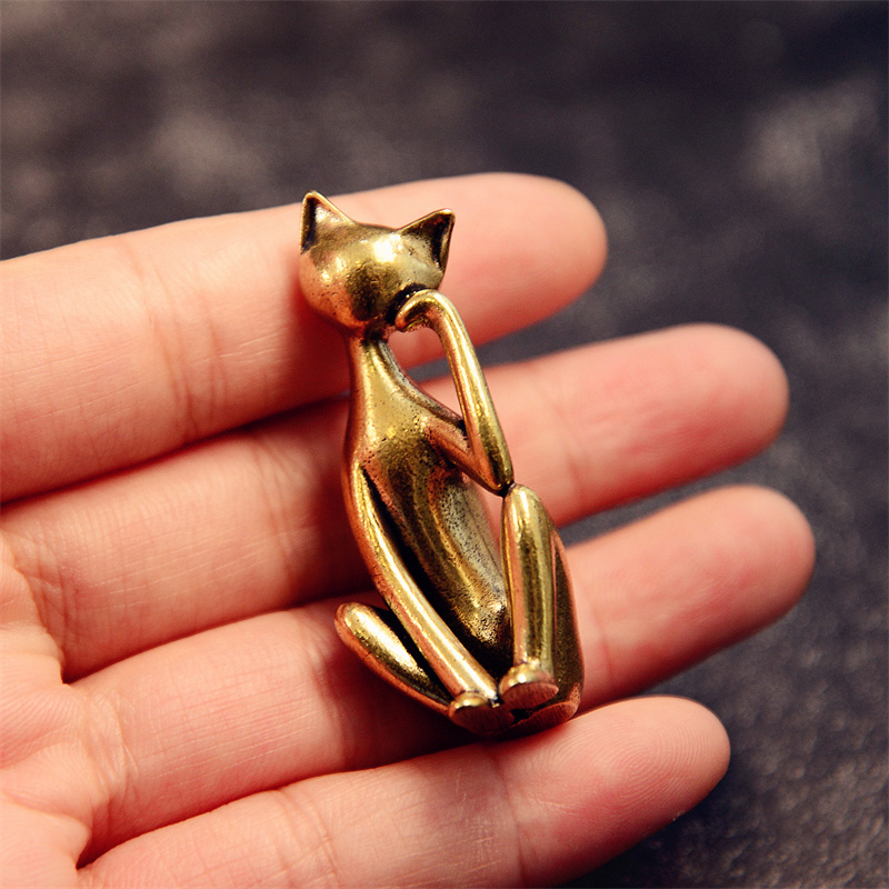 명상하는 고양이 장식품 빈티지 고양이 장식품 황동 동물 - Vintage Collectible Christmas Ornaments 리뷰 및 가격