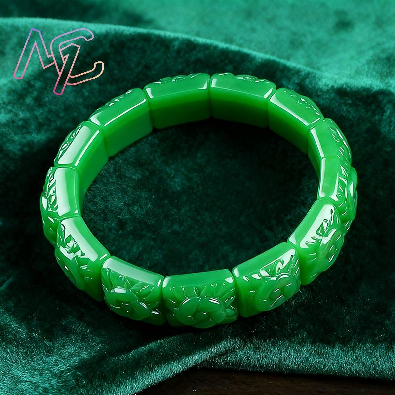 진짜 옥 꽃 팔찌 디자이너 빈티지 천연 보석 여성용 선 - Vintage Collectibles For Sale 리뷰 및 가격