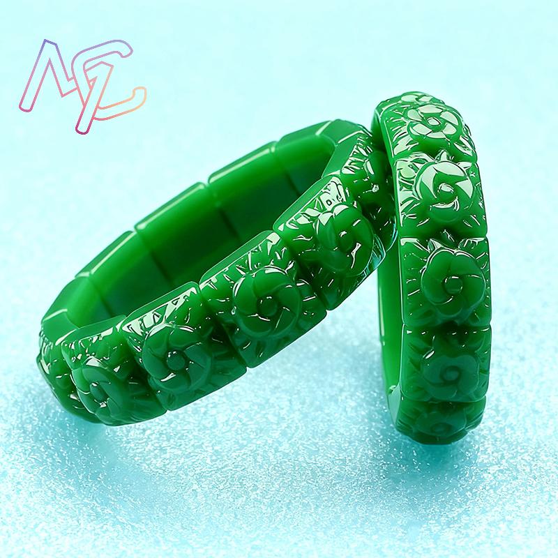 진짜 옥 꽃 팔찌 디자이너 빈티지 천연 보석 여성용 선 - Vintage Collectibles For Sale 리뷰 및 가격