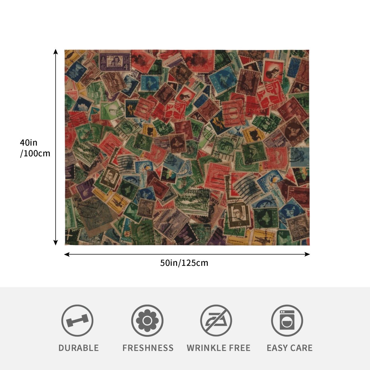 빈티지 우표 컬렉션 무늬의 부드러운 플러시 소재 담요, - Collectible Vintage Postage Stamps 리뷰 및 가격